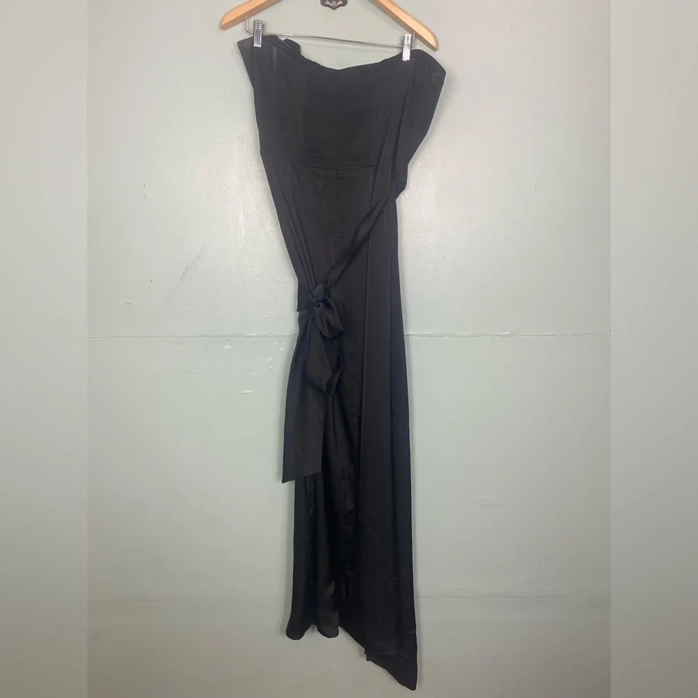 V Chapman The June Corset Black Front Slit Gown‎ Dress Size 16 FLAWED FLAWED